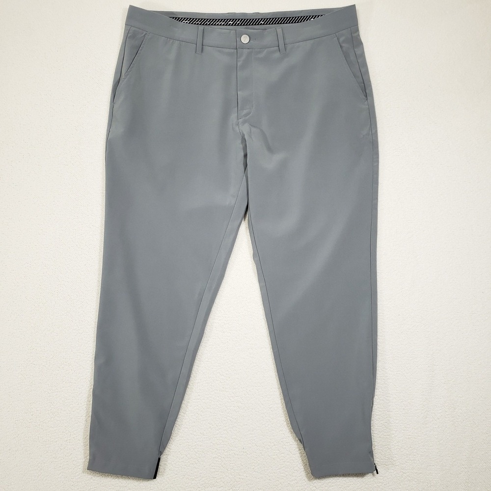 Primo Golf Jogger Pants Mens 38 Short Gray Tapered Stretch Athletic Zip Pocket